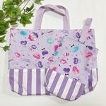 NEW*パープルハート柄レッスンバッグセット　入園入学にも💛