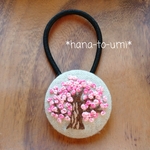 No.32 刺繍ヘアゴム［桜の木A］