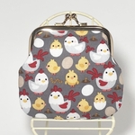 にわとり柄がま口財布
