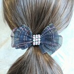 ☆送料無料☆オーガンジーリボンヘアゴム