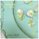 ミモザピアス・ビーズ刺繡とスパンコールアクセサリー