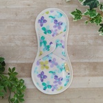 オーガニック布ナプキン一体型Mサイズ(防水布有)　水彩花　パープル