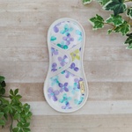 オーガニック布ナプキン一体型Sサイズ(防水布有)　水彩花　パープル