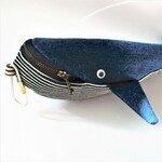 クジラポーチ　×　エコバッグ　ペンケースにも　デニムリメイク（528）