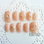 RUNA♡ナチュラルベージュ♡ドライフラワーネイルチップ♡押し花ネイル