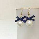 【大特価】リボンパールピアス