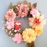 ２way♡くすみピンクのふんわりおひな様リース