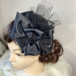 黒ヘッドドレス 黒ヘアアクセサリー 成人式 卒業式 結婚式 チュールヘッドドレス チュール