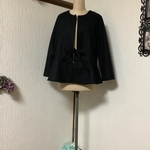 ウール　ブラック　ペプラムジャケット💕