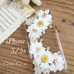 ⑤white love押し花iPhoneケース