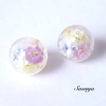 《予約のみ》水中花のピアス  〜藤紫〜