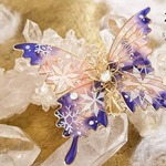 雪の結晶の蝶ブローチ〜Dawn pink〜（brooch of butterfy〜Memories of snow〜）.