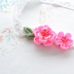 【送料無料】tumami＊桃の花　ベビーヘアバンド