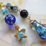 ◇1903 🌠オーロラの流星群　蒼い銀河の猫🐈🌟 ※ストラップ・バッグチャームに変更可能