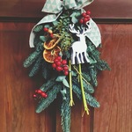 オレゴン州産モミの木のクリスマススワッグ☆トナカイ☆北欧☆