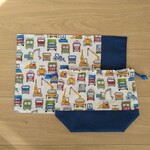 【nobee1111さま専用】お弁当袋2点セット/ はたらくくるま！ブルー×グレー