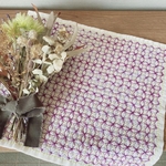 刺し子花ふきん＊紫陽花刺し