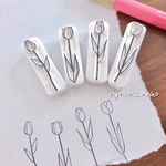 消しゴムはんこ♡春♡チューリップはんこ4個SET