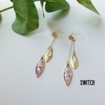 パープルシェル入りゆらゆらピアス・イヤリング