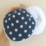極厚！ふわふわタオルの母乳パッド（水玉ブルー・ホワイト）