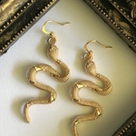 古代エジプト 黄金のコブラのピアス ロング