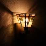 ステンドグラスのフットランプ【桃葉】