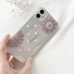 iPhone13ケースなど対応　韓国　くすみパープル　ドライフラワーiPhoneケース　オーダー受付中♡