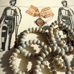 【1連25コセット】JIRI＊IVANA #czech beads#チェコビーズ　donut7✖️5㎜　青白磁　pale blue glaze/goldrain