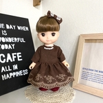 スエードネックレス風ワンピース&ヘアアクセ&靴セット ＊メルちゃん ソランちゃんの服＊