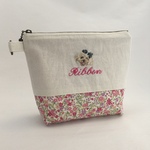 ribbonmam様オーダー品☆犬の手刺繍の化粧ポーチ