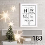 No.183-お家の緯度経度　2枚目以降送料無料北欧風 ウェルカムボード⭐︎ポスター インテリア 北欧  アート 北欧雑貨