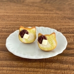 ネコ食パンの小倉トースト　ピアス/イヤリング パン ミニチュア