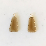 Clear Brown Gold Flamed Trapezoid Pendant Tops