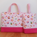 レッスンバッグ＆上靴入れ＊かわいいスイーツ×水玉