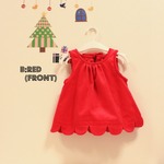 再販☆スカラップワンピース【red】