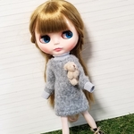 モフモフワンピース☆リカちゃんブライスの洋服(着せ替え服)