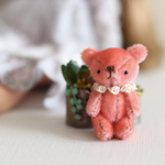 約4.9cm ミニミニサイズの小さなクマさん テディベア オレンジ