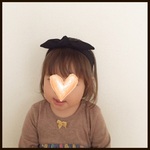 ベビーサイズ＊ほんわかガーゼのリボンのヘアバンド（ブラック）
