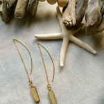 ボヘミアンチェコビーズアメリカンピアス【紅白:ホワイト】