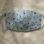 キッズ　立体型マスク（4枚重ね）音符ねこ水色