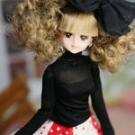 msdr-20-81　黒ハイネックT（momoko/ジェニーなど1/6人形用）