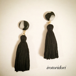 再販 7  Black&White タッセルピアス/イヤリング