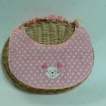 ピレニーズ　ドッグスタイ　お絵描き刺繍　♡にっこり♡　ピンクドット②　両面パイル　よだれかけ