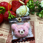 くまたんいちごドーナツキーホルダー　フェイクスイーツ　いちごドーナツ　ドーナツ　チャーム