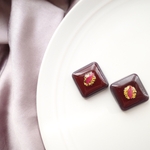 苺のジュレ〜薔薇の花びらと金箔添え〜《ピアス》