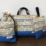 ★入園、入学★レッスンバッグ、お着替え袋、シューズ袋セット　キルティング　BE