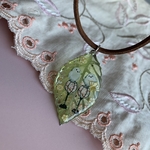 小さめleafペンダント☆シマエナガさんのひな祭り