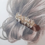 純白ユーフォルビアのヘアクリップ
