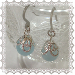 ♯19☆カルセドニー☆天然石ピアス  ハンドメイド