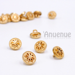 メタルミニシャンクボタン 10mm【Openwork / gold flower 】5個